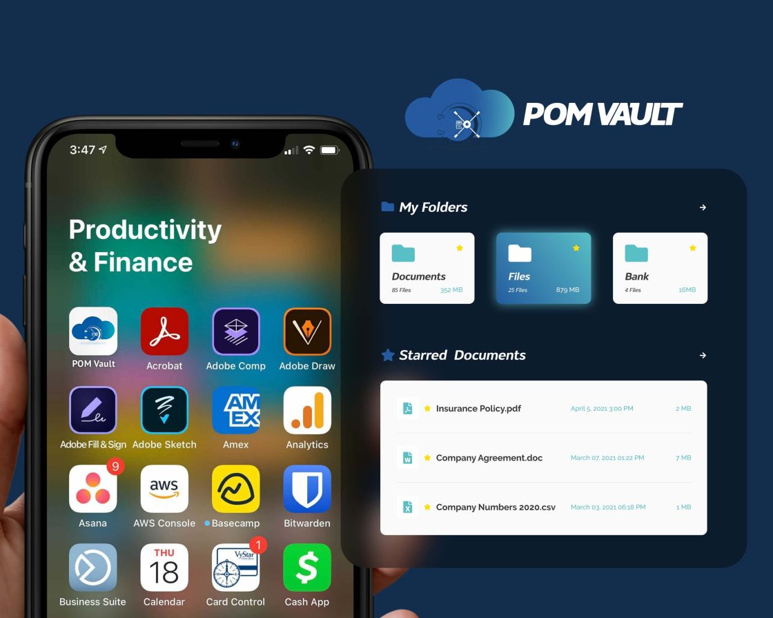 POM Vault: Fintech Branding & CRM Design